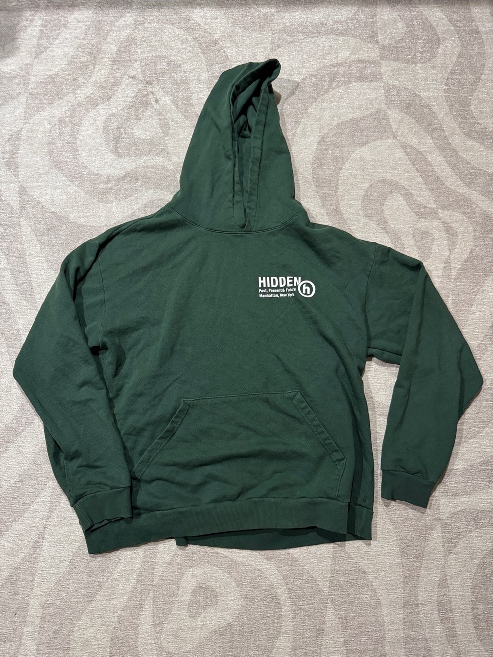 Hidden Logo Forest Green Men's Hoodie